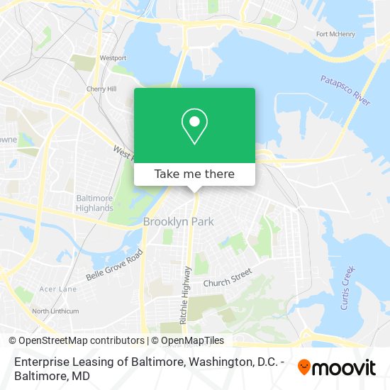 Enterprise Leasing of Baltimore map