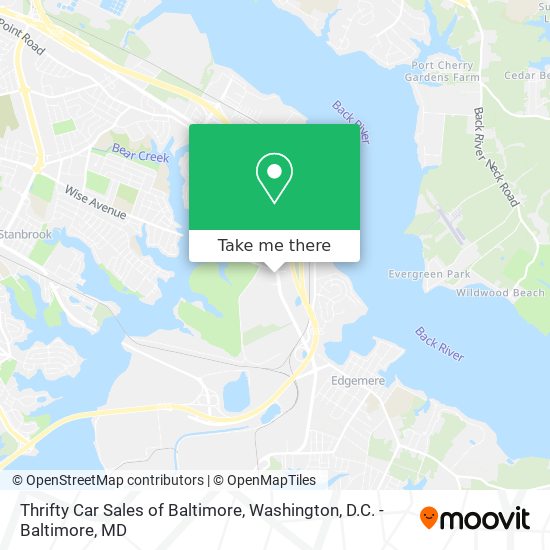 Thrifty Car Sales of Baltimore map