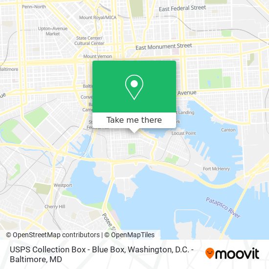 Mapa de USPS Collection Box - Blue Box