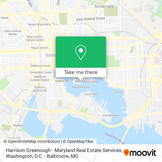 Harrison Greenough - Maryland Real Estate Services map