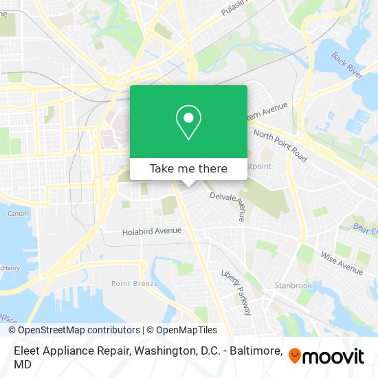 Mapa de Eleet Appliance Repair