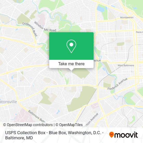 USPS Collection Box - Blue Box map