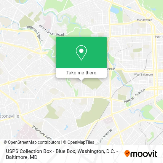 Mapa de USPS Collection Box - Blue Box