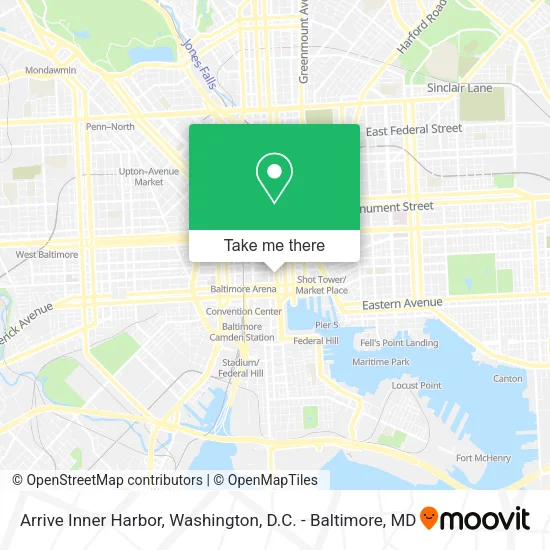 Arrive Inner Harbor map