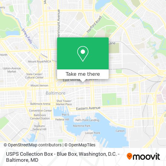 USPS Collection Box - Blue Box map