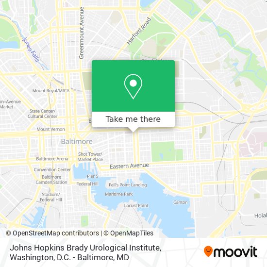 Mapa de Johns Hopkins Brady Urological Institute