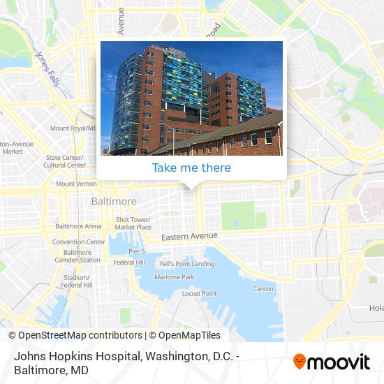 Johns Hopkins Hospital map