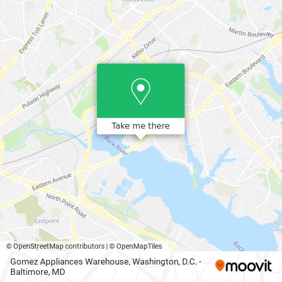 Gomez Appliances Warehouse map