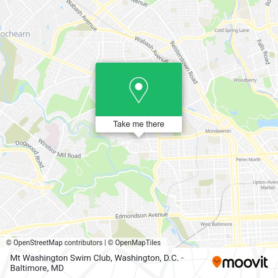 Mt Washington Swim Club map