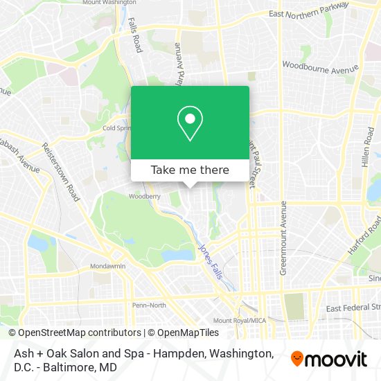 Mapa de Ash + Oak Salon and Spa - Hampden