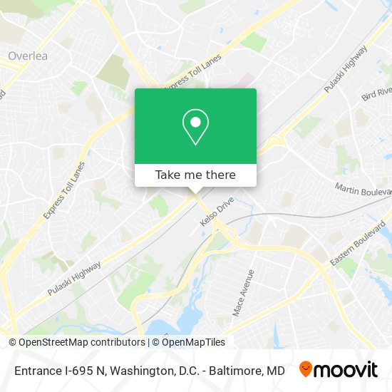 Entrance I-695 N map
