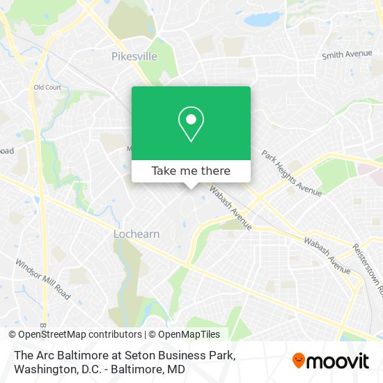 Mapa de The Arc Baltimore at Seton Business Park
