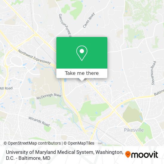 University of Maryland Medical System map