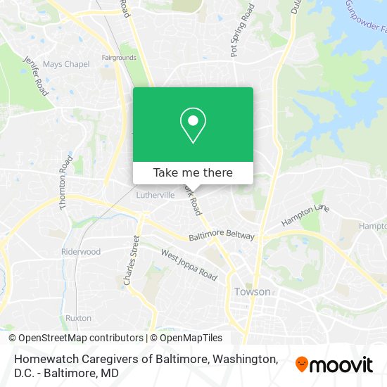 Homewatch Caregivers of Baltimore map