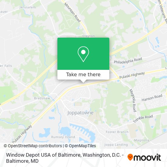 Mapa de Window Depot USA of Baltimore