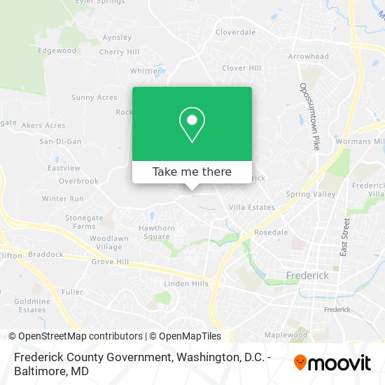 Frederick County Government map