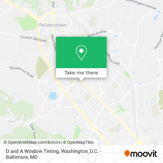 D and A Window Tinting map