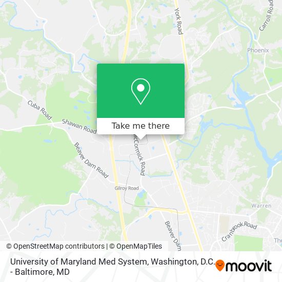 Mapa de University of Maryland Med System