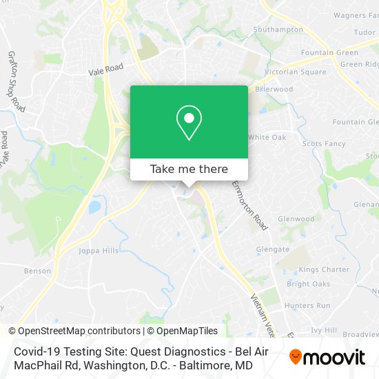 Covid-19 Testing Site: Quest Diagnostics - Bel Air MacPhail Rd map