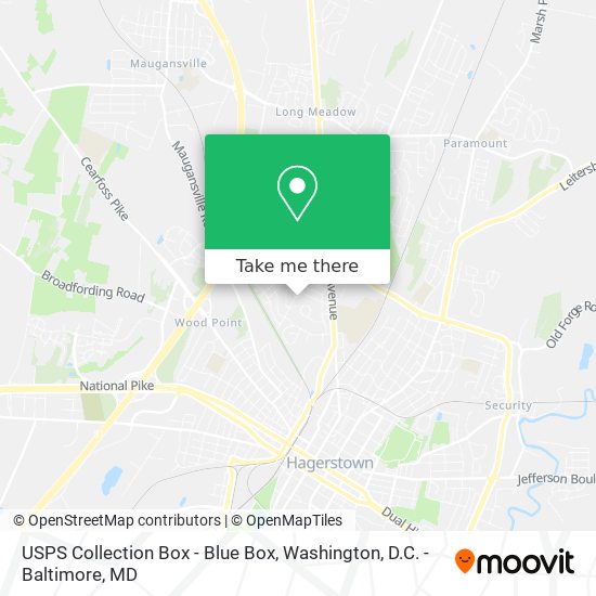 Mapa de USPS Collection Box - Blue Box