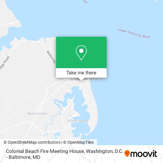 Colonial Beach Fire Meeting House map