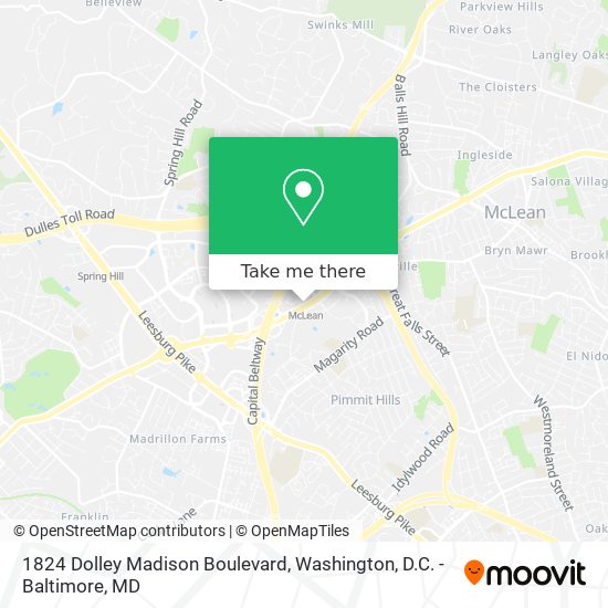 Mapa de 1824 Dolley Madison Boulevard