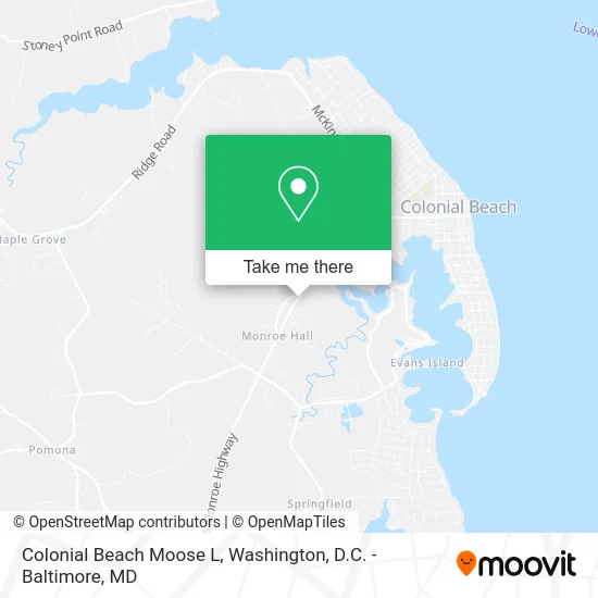 Colonial Beach Moose L map
