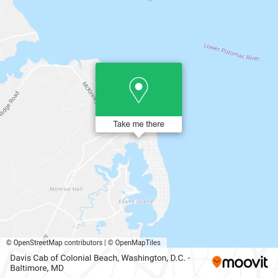 Davis Cab of Colonial Beach map
