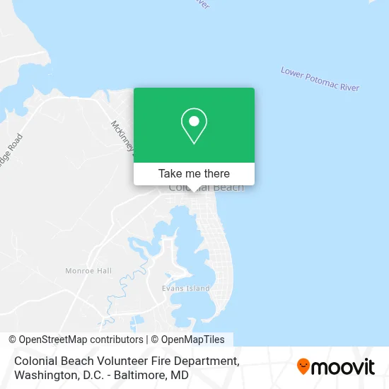 Colonial Beach Volunteer Fire Department map