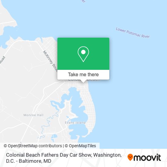 Colonial Beach Fathers Day Car Show map