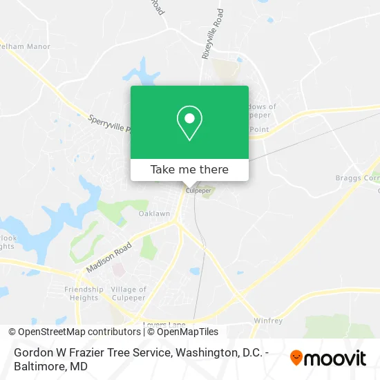 Gordon W Frazier Tree Service map
