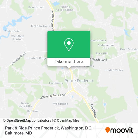 Mapa de Park & Ride-Prince Frederick