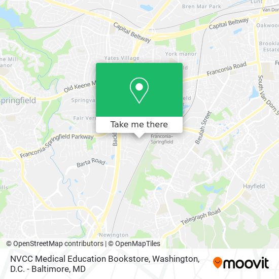 Mapa de NVCC Medical Education Bookstore