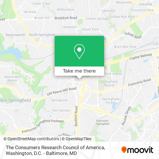 The Consumers Research Council of America map