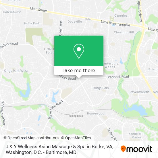 Mapa de J & Y Wellness Asian Massage & Spa in Burke, VA