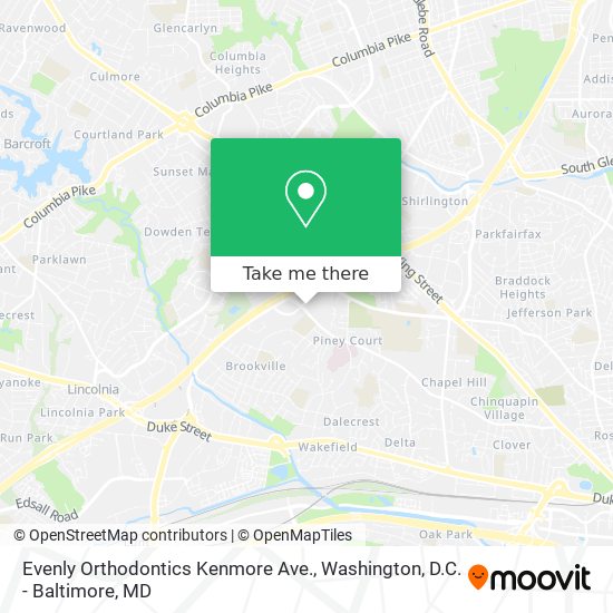 Mapa de Evenly Orthodontics Kenmore Ave.