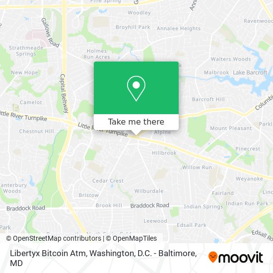 Mapa de Libertyx Bitcoin Atm