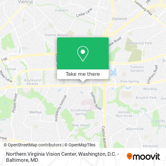 Mapa de Northern Virginia Vision Center