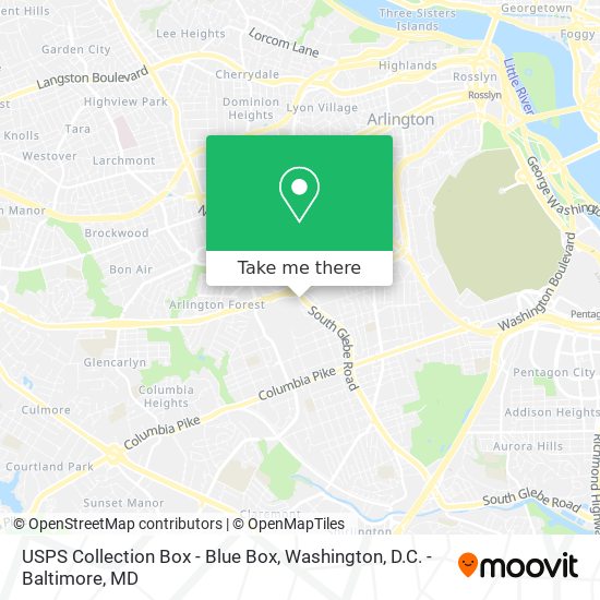 Mapa de USPS Collection Box - Blue Box