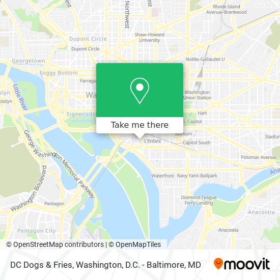 DC Dogs & Fries map