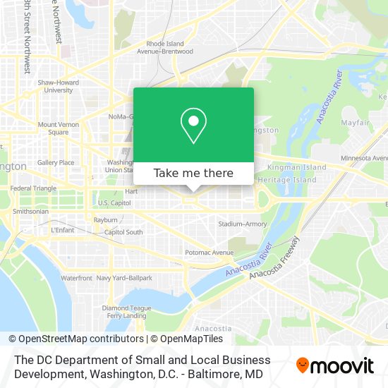 The DC Department of Small and Local Business Development map