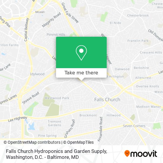 Falls Church Hydroponics and Garden Supply map