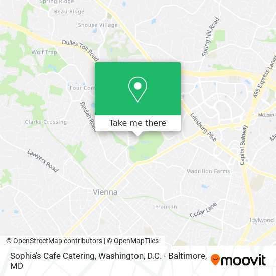 Sophia's Cafe Catering map