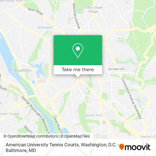 American University Tennis Courts map