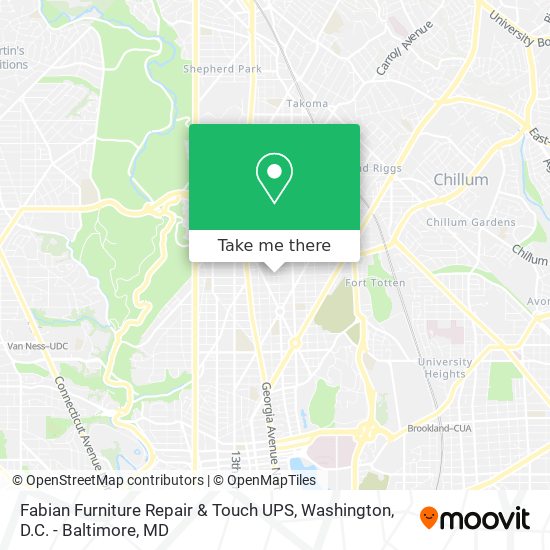 Fabian Furniture Repair & Touch UPS map