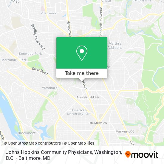 Mapa de Johns Hopkins Community Physicians