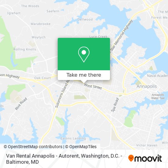 Mapa de Van Rental Annapolis - Autorent