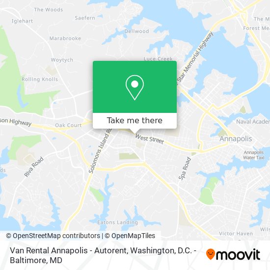 Van Rental Annapolis - Autorent map