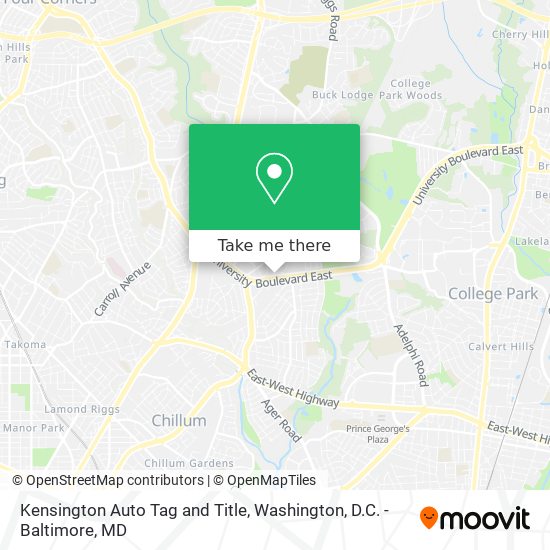 Kensington Auto Tag and Title map
