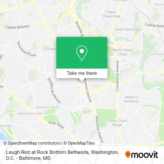 Mapa de Laugh Riot at Rock Bottom Bethesda
